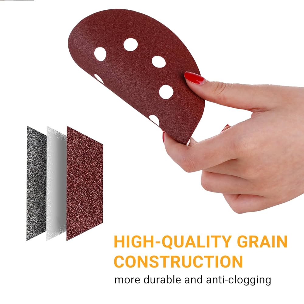 DEKOPRO 150 PCS Sanding Discs 5 Inch 8 Holes Sandpaper Set
